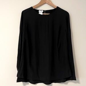 100% Silk Akris Punto Long Sleeve Blouse